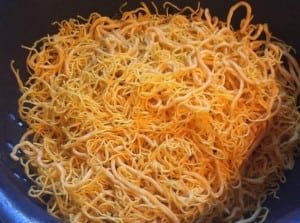 Step 1: Rinsed noodles in hot water