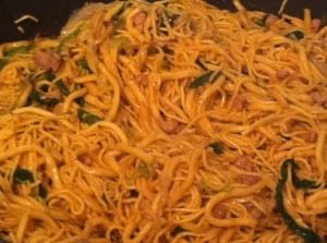 Step 4: Add noodles and cook.