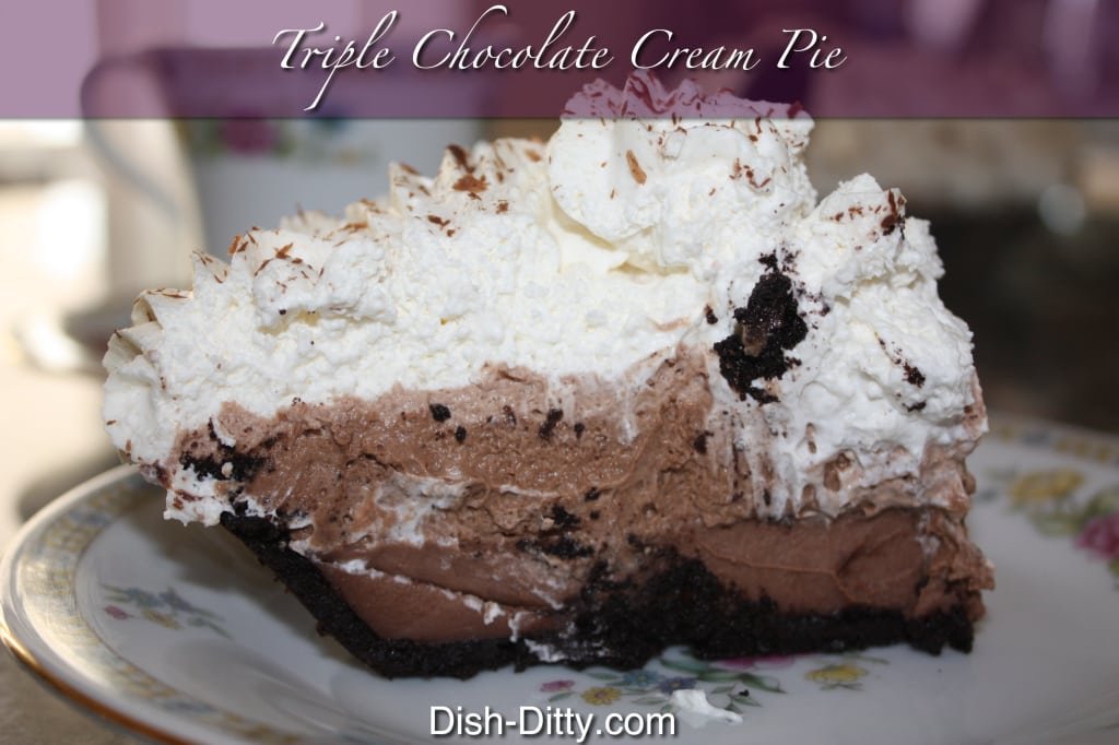 Triple chocolate cream pie by Dish Ditty