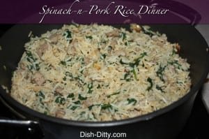 Spinach Pork & Rice Dinner