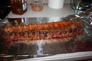 Meat side down
