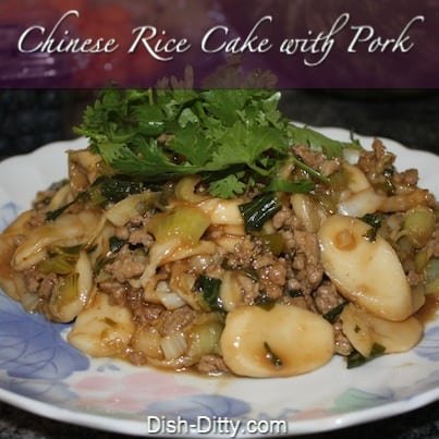 Chinese Rice Cake with Pork & Chinese Greens