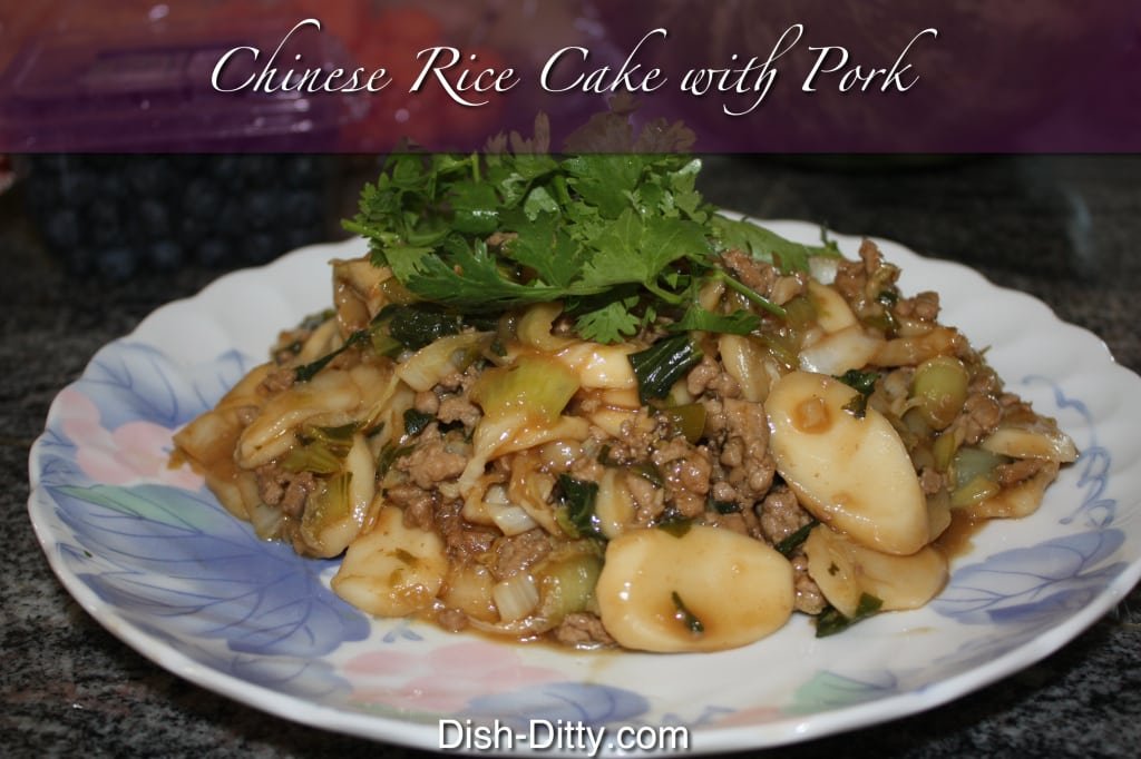 Chinese Rice Cake with Pork & Chinese Greens Recipe