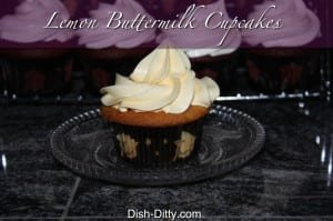 Lemon Buttermilk Cupcakes by Dish Ditty