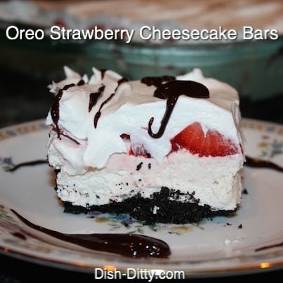 No Bake Strawberry Oreo Cheesecake Bars