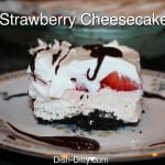 Oreo Strawberry Cheesecake Bars by Dish Ditty