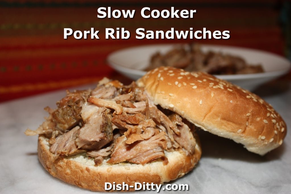Slow Cooker Pork Rib Sandwiches by Dish Ditty