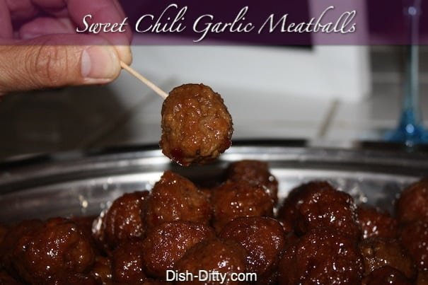 Sweet Chili Garlic Meatballs by Dish Ditty Recipes