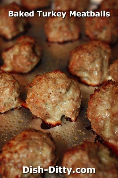 Baked Turkey Meatballs by Dish Ditty Recipes