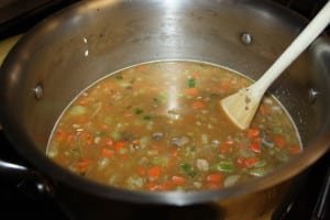 Add liquid and bring to a boil