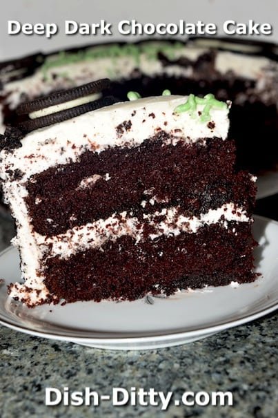Deep Dark Chocolate Cake by Dish Ditty Recipes