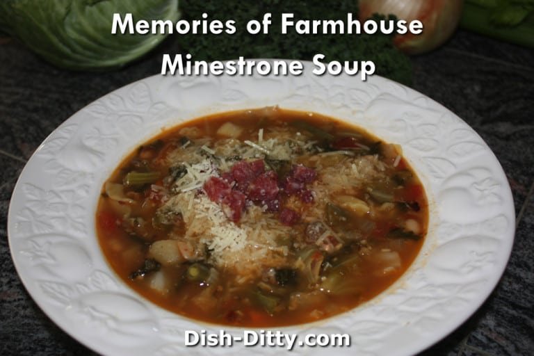 Memories of Farmhouse Minestrone Soup Recipe by Dish Ditty Recipes