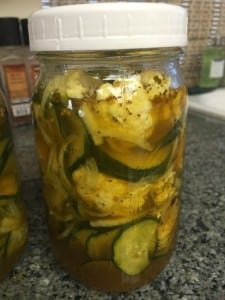 Layer the ingredients and pour pickling