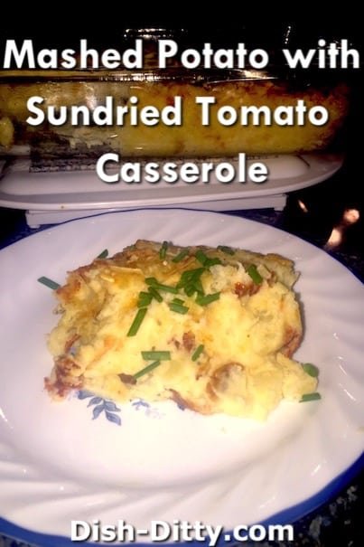 Baked Mashed Potatoes with Sun Dried Tomatoes Recipe by Dish Ditty Recipes