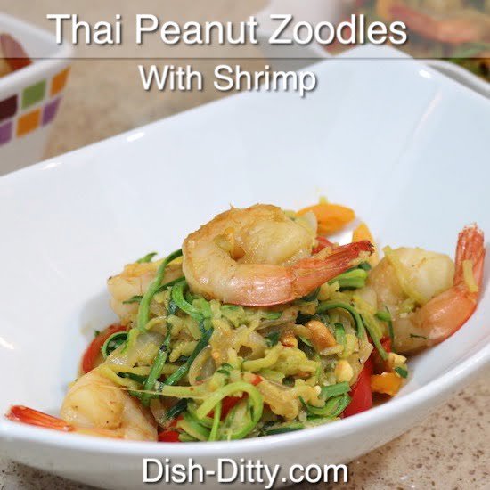 Thai Peanut Zoodles with Shrimp