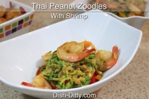 Thai Peanut Zoodles with Shrimp Recipe by Dish Ditty Recipes